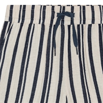 BIRKHOLM Muslin Shorts Natur Beige & Navy Blå